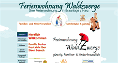 Desktop Screenshot of ferienwohnung-waldzwerge.de