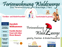 Tablet Screenshot of ferienwohnung-waldzwerge.de